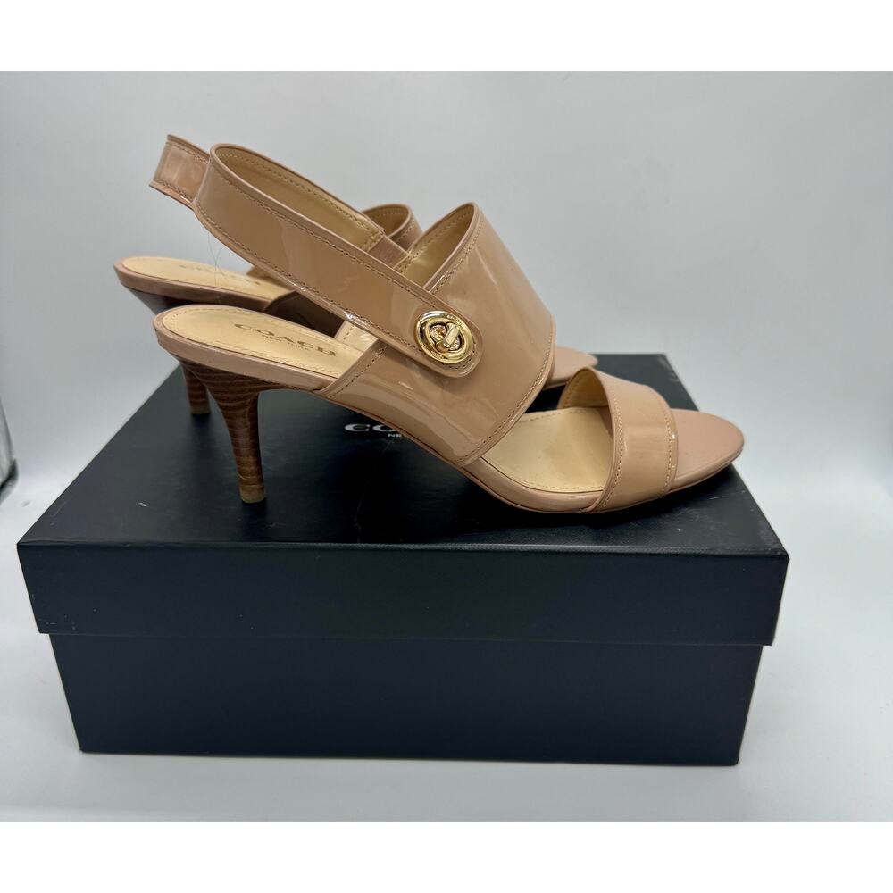 Womens Coach Marla Patent Slingback High Heels Size 8.5 - Picture 3 of 7